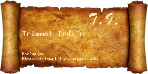Trimmel Irén névjegykártya